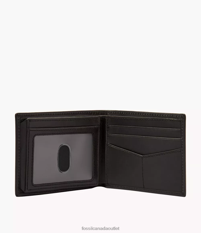Fossil Accessory Men Black Derrick RFID Bifold with Flip ID and Belt Gift Set D2VPL2041