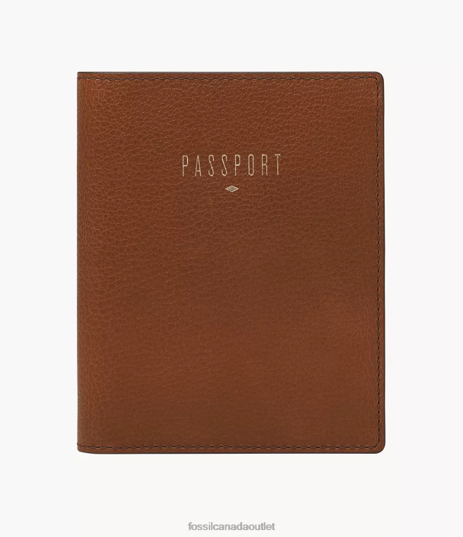 Fossil Accessory Women Brown Travel RFID Passport Case D2VPL1978