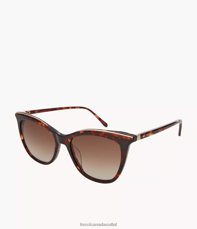Fossil Accessory Women Brown Haddie Cat Eye Sunglasses D2VPL1973