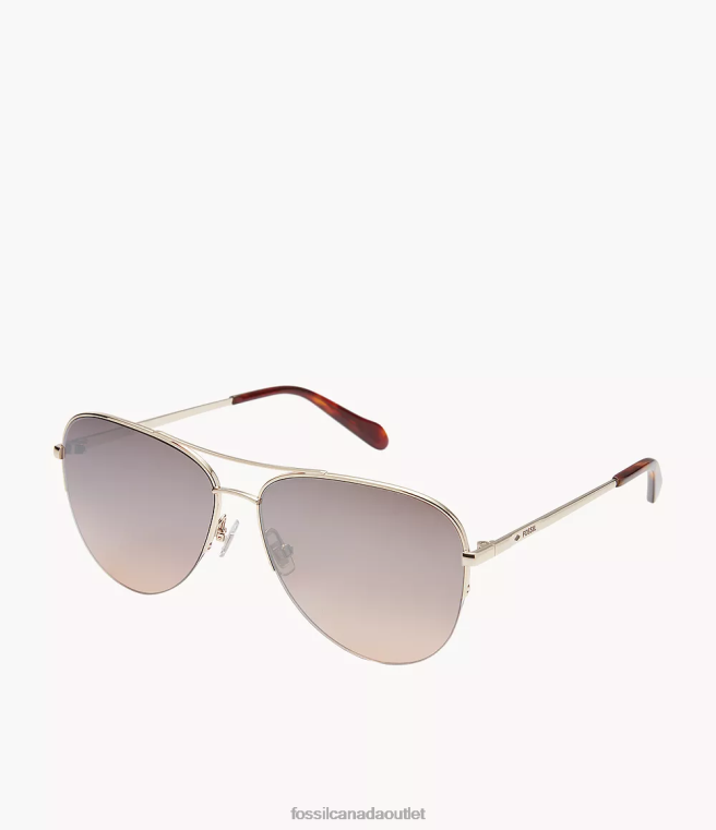 Fossil Accessory Women Brown Tiana Aviator Sunglasses D2VPL1987