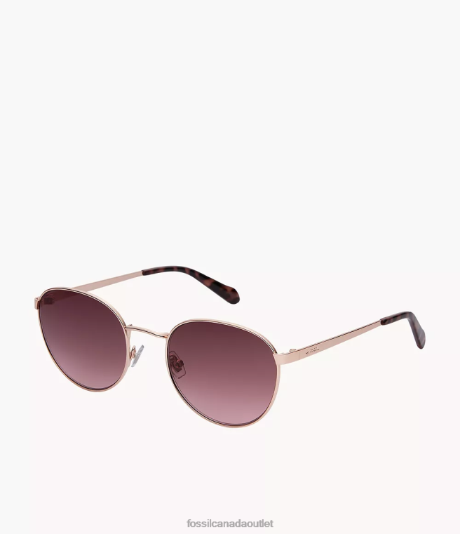 Fossil Accessory Women Brown Winnie Round Sunglasses D2VPL1983