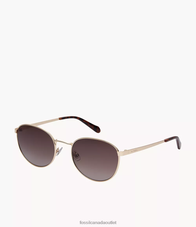 Fossil Accessory Women Brown Winnie Round Sunglasses D2VPL1992