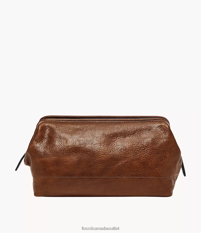 Fossil Bag Men Cognac Travel Framed Shave Kit D2VPL2015