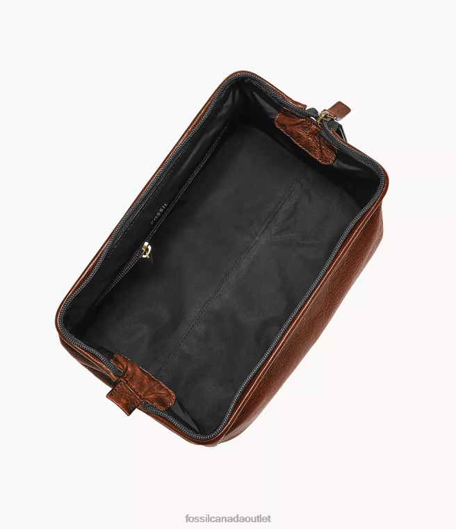 Fossil Bag Men Cognac Travel Framed Shave Kit D2VPL2015