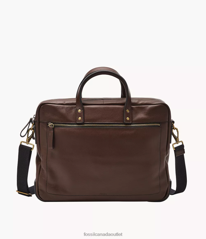 Fossil Bag Men Dark Brown Haskell Double Zip Workbag D2VPL1617