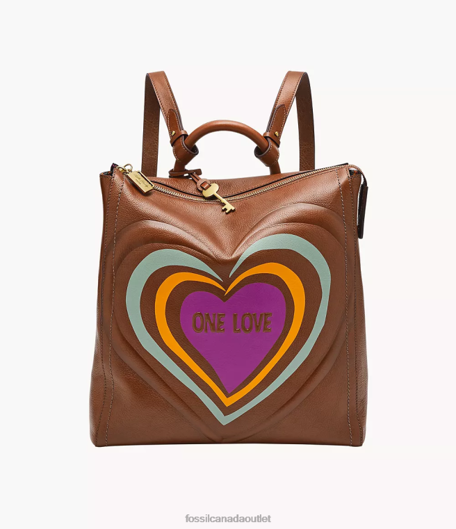 Cedella Marley x Fossil Bag Women Brown Limited Edition Parker Backpack D2VPL573