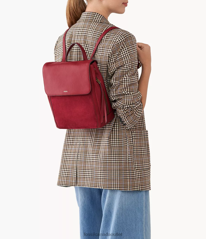 Fossil Bag Women Red Claire Backpack D2VPL720