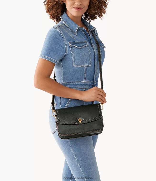 Fossil Bag Women Black Ainsley Flap Crossbody D2VPL607