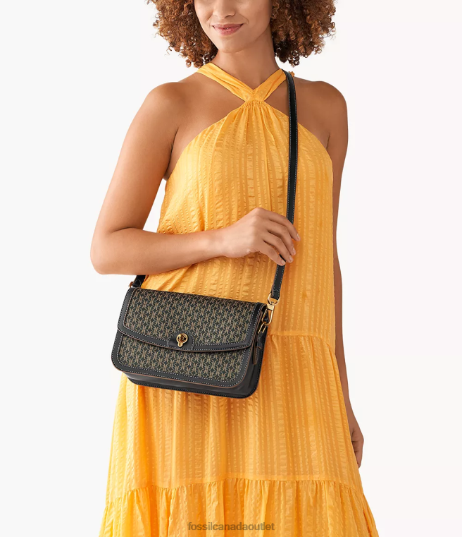 Fossil Bag Women Black Ainsley Flap Crossbody D2VPL641