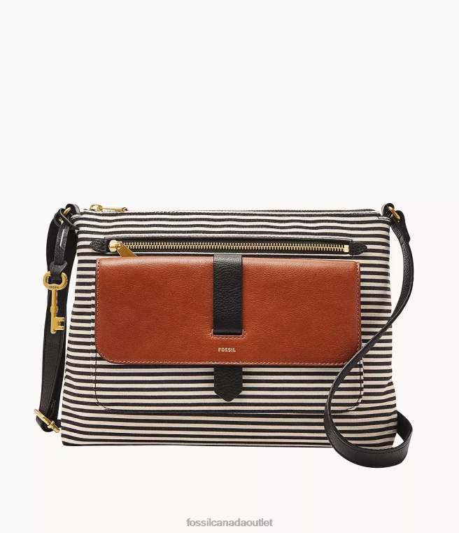 Fossil Bag Women Black/Brown/White Kinley Crossbody D2VPL406