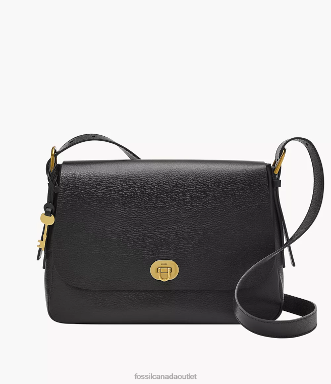 Fossil Bag Women Black Harper Large Flap Crossbody D2VPL669