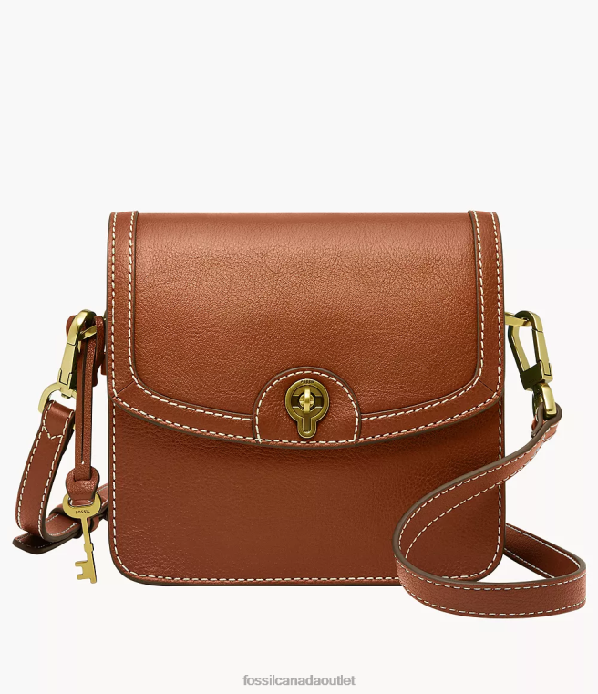 Fossil Bag Women Brown Ainsley Small Flap Crossbody D2VPL438