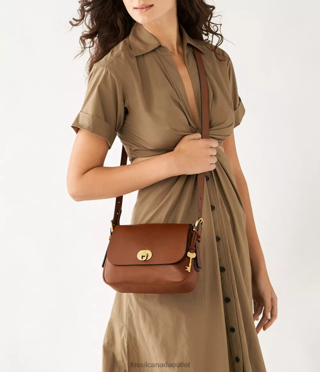 Fossil Bag Women Brown Harper Small Flap Crossbody D2VPL481