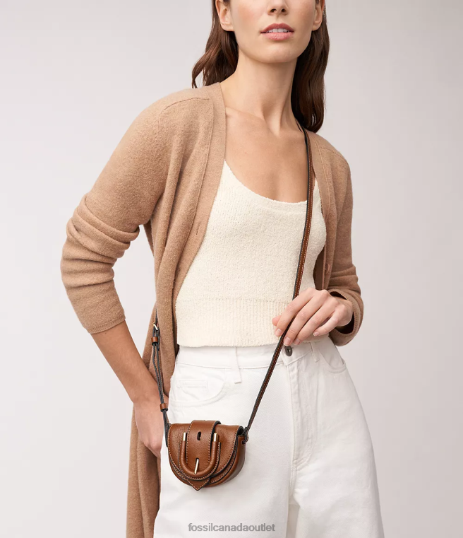 Fossil Bag Women Brown Harwell Micro Flap Crossbody D2VPL337