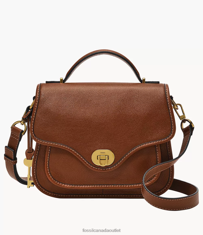 Fossil Bag Women Brown Heritage Top Handle Crossbody D2VPL281