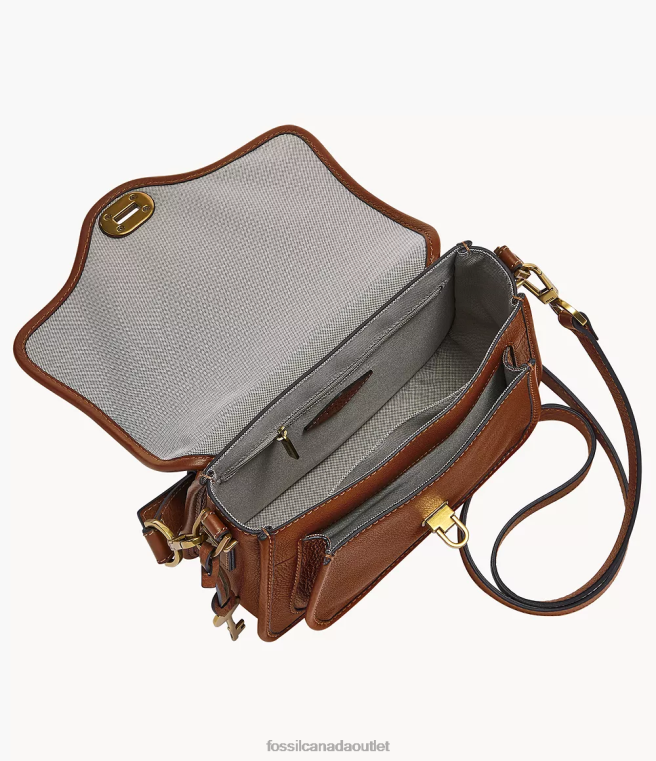 Fossil Bag Women Brown Heritage Top Handle Crossbody D2VPL281