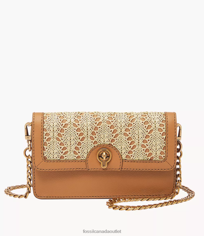 Fossil Bag Women Camel Ainsley Wallet On Chain With Turn Lock D2VPL439