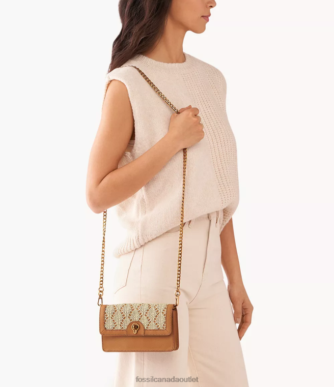 Fossil Bag Women Camel Ainsley Wallet On Chain With Turn Lock D2VPL439