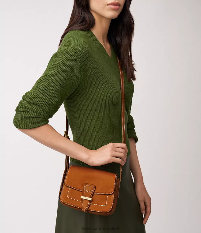 Fossil Bag Women Cognac Tremont Small Flap Crossbody D2VPL316