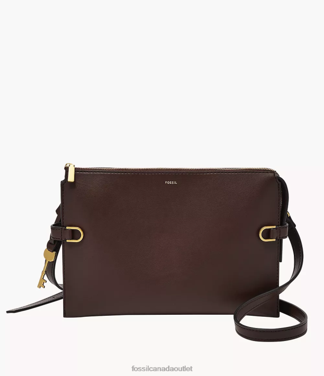 Fossil Bag Women Dark Brown Kier Cactus Leather Crossbody D2VPL538