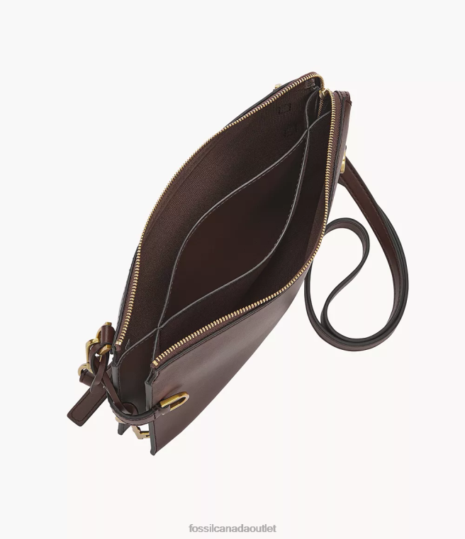 Fossil Bag Women Dark Brown Kier Cactus Leather Crossbody D2VPL538