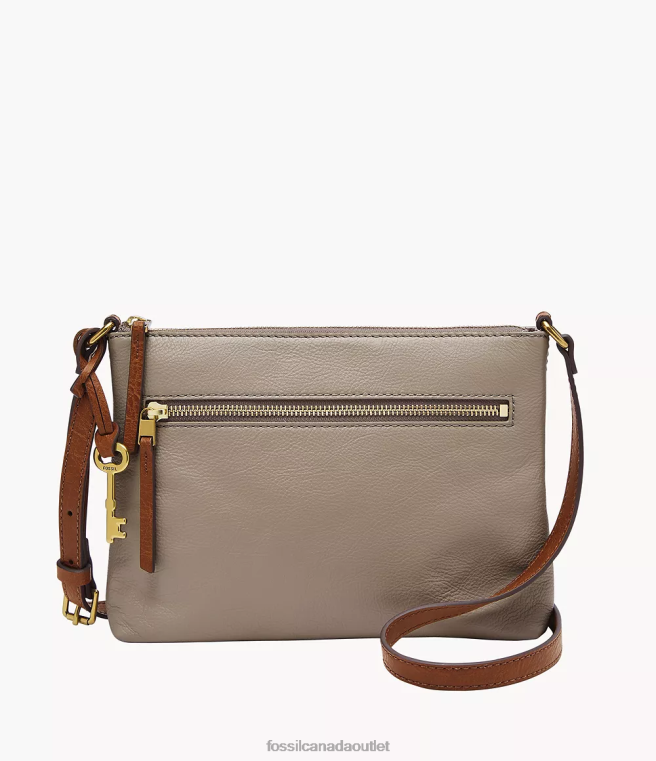 Fossil Bag Women Gray Fiona Small E/W Crossbody D2VPL666