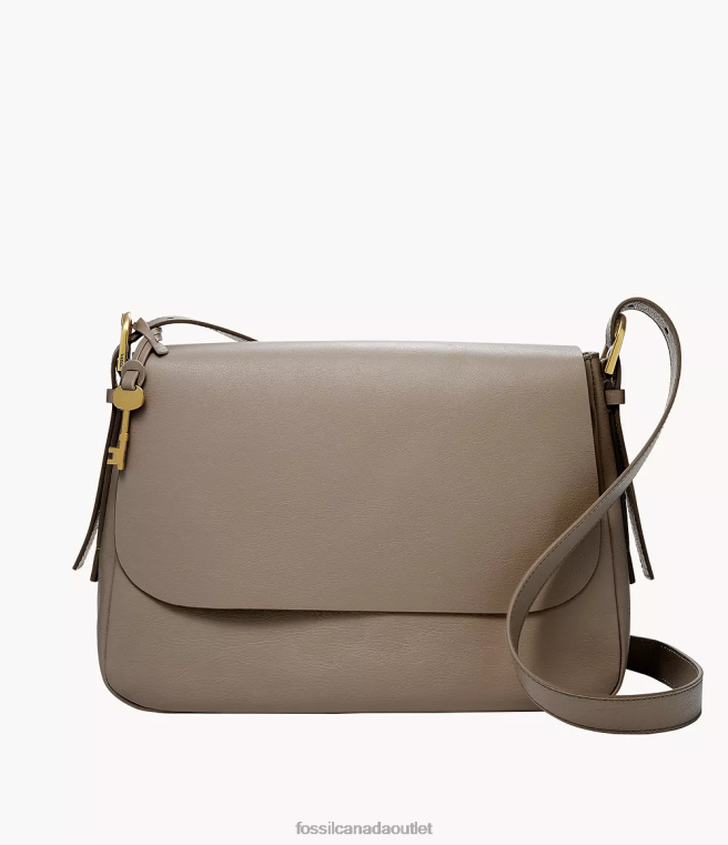 Fossil Bag Women Gray Harper Large Flap Crossbody D2VPL554