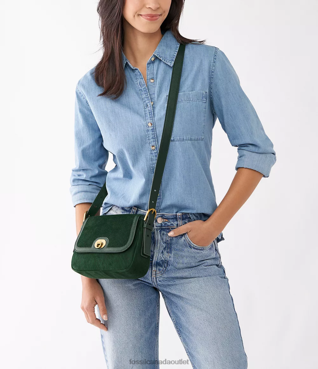 Fossil Bag Women Green Harper Small Flap Crossbody D2VPL489