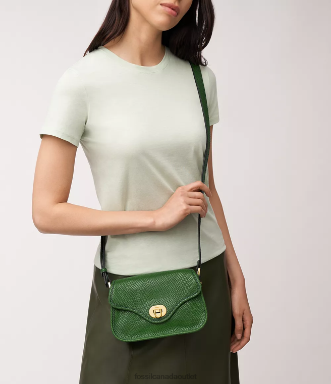 Fossil Bag Women Green Heritage Mini Flap Crossbody D2VPL353