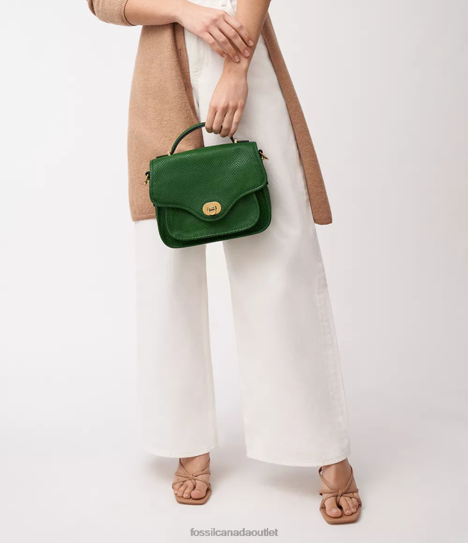 Fossil Bag Women Green Heritage Top Handle Crossbody D2VPL347