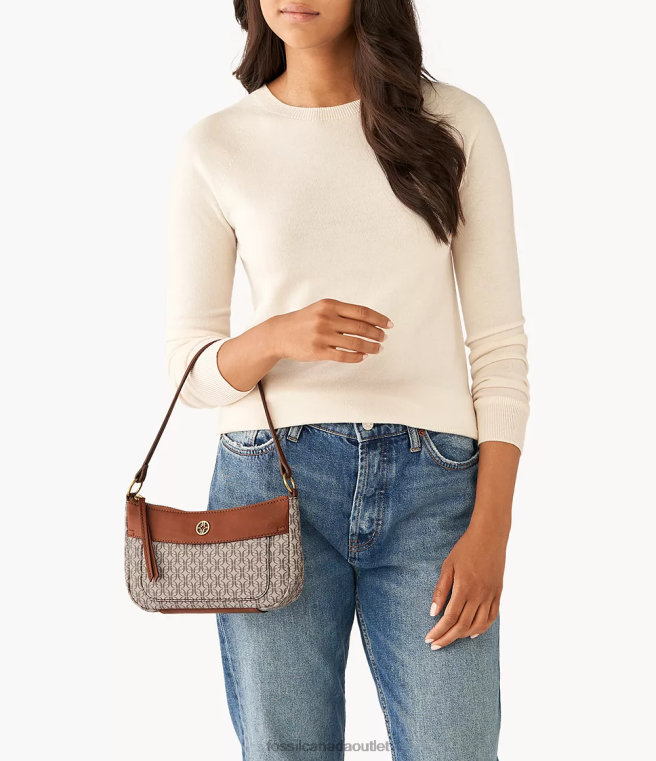Fossil Bag Women Khaki Skylar Mini Baguette D2VPL604