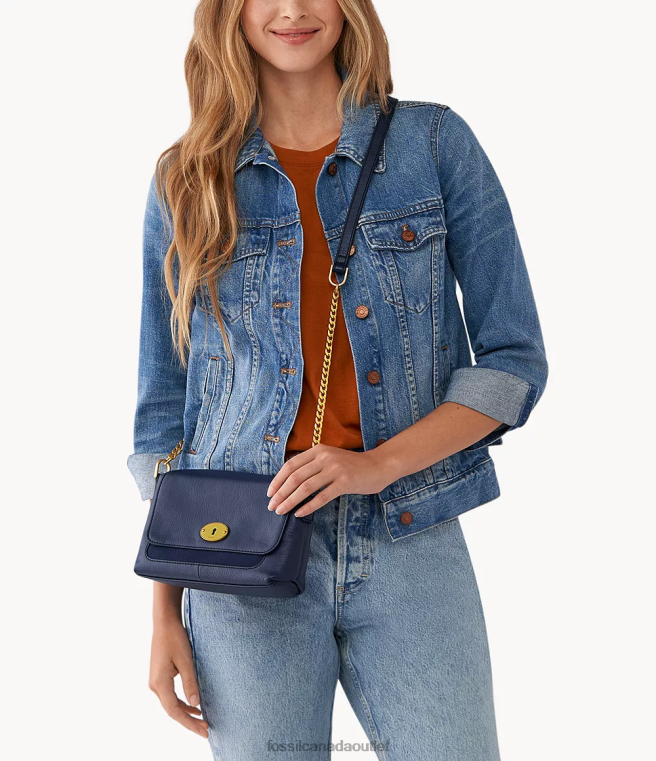 Fossil Bag Women Navy Gabriella Small Flap Crossbody D2VPL656