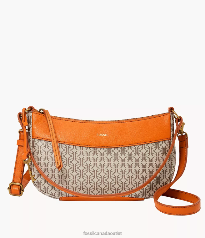 Fossil Bag Women Orange Skylar Baguette D2VPL508