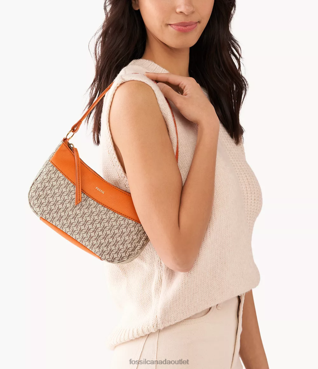 Fossil Bag Women Orange Skylar Baguette D2VPL508