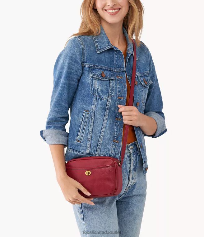 Fossil Bag Women Red Brennon Camera Bag D2VPL547