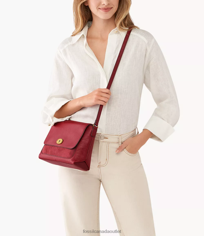 Fossil Bag Women Red Gabriella Flap Crossbody D2VPL539