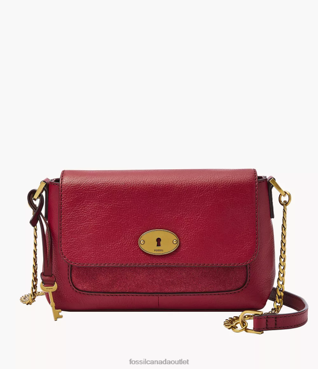 Fossil Bag Women Red Gabriella Small Flap Crossbody D2VPL719