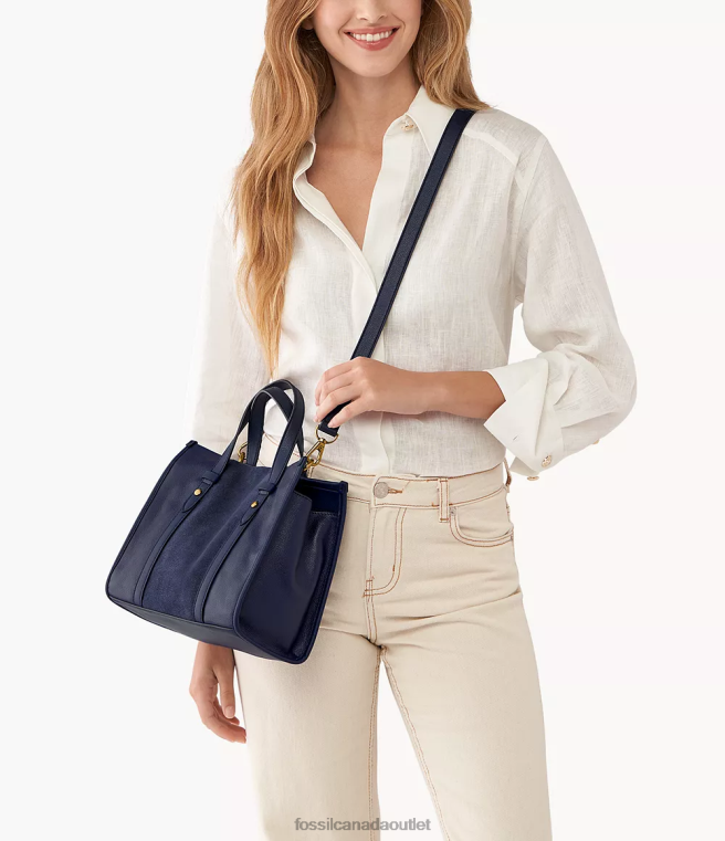 Fossil Bag Women Navy Kingston Satchel D2VPL576