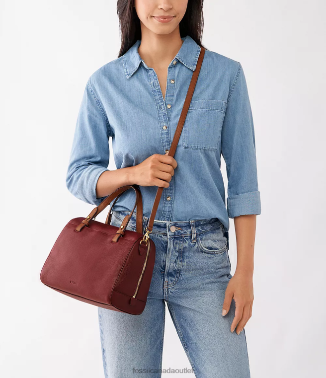 Fossil Bag Women Red Rachel Satchel D2VPL733