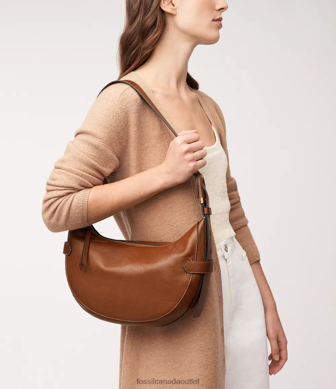 Fossil Bag Women Brown Harwell Hobo D2VPL379