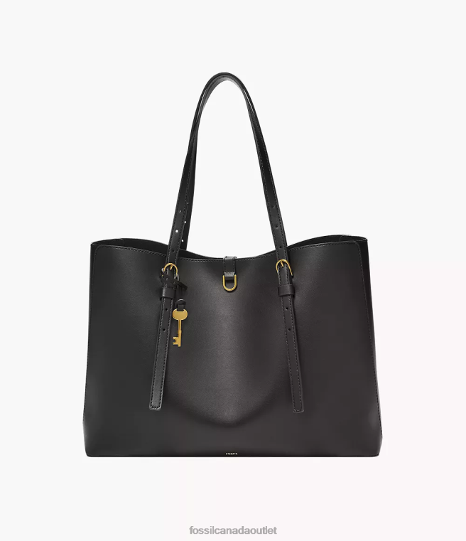 Fossil Bag Women Black Kier Cactus Leather Tote D2VPL371
