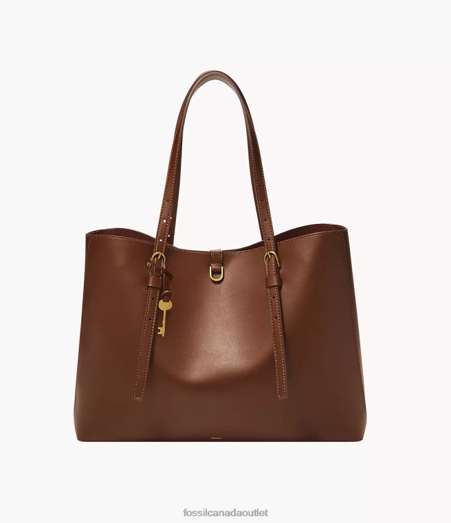 Fossil Bag Women Brown Kier Cactus Leather Tote D2VPL373