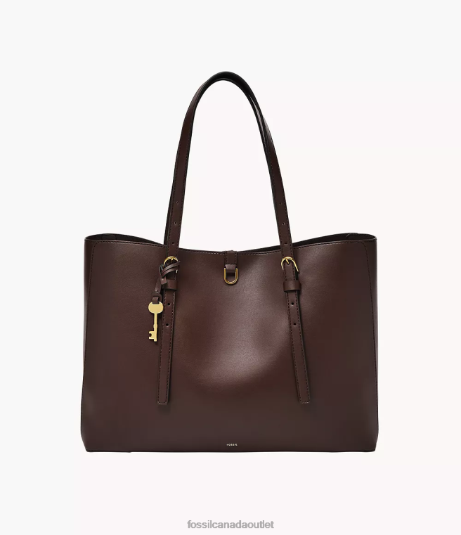 Fossil Bag Women Brown Kier Cactus Leather Tote D2VPL647