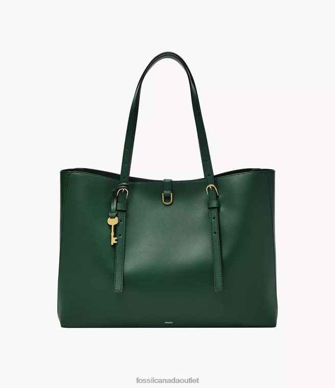 Fossil Bag Women Pine Green Kier Cactus Leather Tote D2VPL545