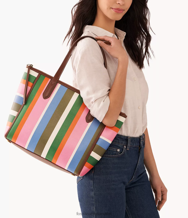 Fossil Bag Women Stripes Sydney Tote D2VPL692