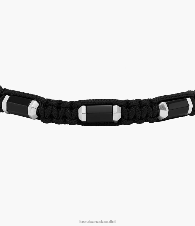 Fossil Jewelry Men Black Onyx Beaded Bracelet D2VPL1889