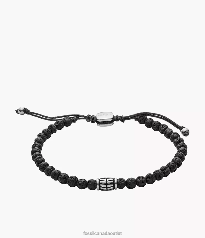 Fossil Jewelry Men Black Semi-Precious Bracelet D2VPL1850
