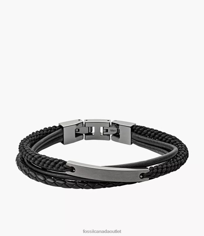 Fossil Jewelry Men Gray Vintage Casual Steel Multi-Strand Bracelet D2VPL1885