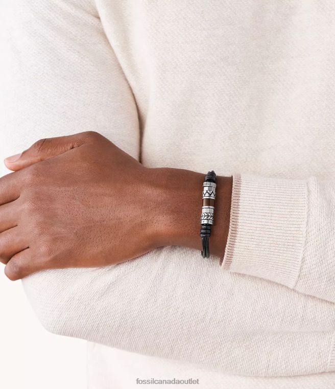 Fossil Jewelry Men Silver Rondell Bracelet D2VPL1872