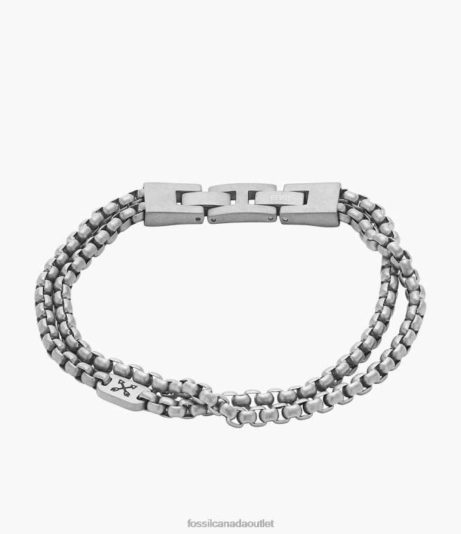 Fossil Jewelry Men Silver-Tone Adventurer Stainless Steel Chain Bracelet D2VPL1874
